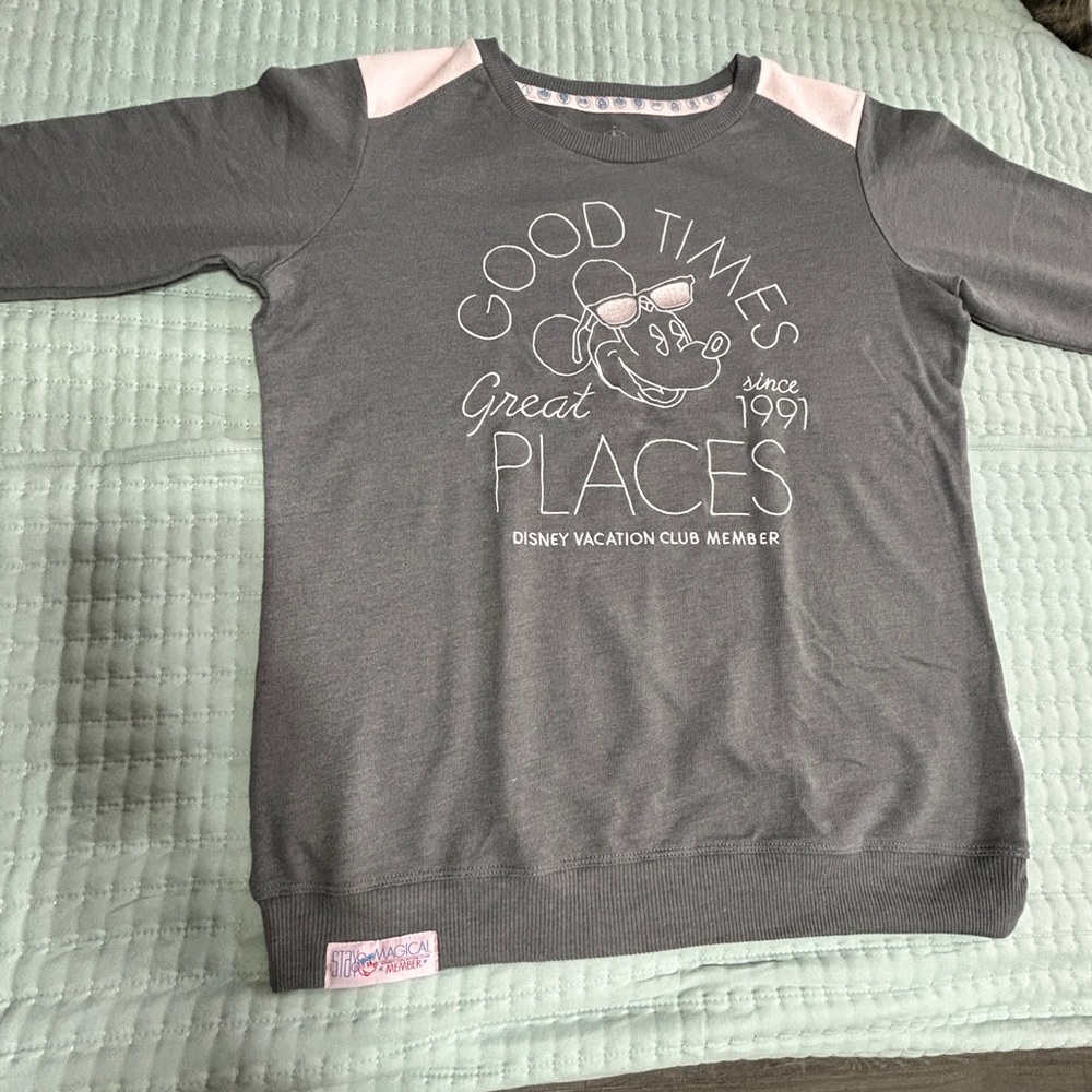 Disney Vacation Club Member Gray and Pink Light Sweater
